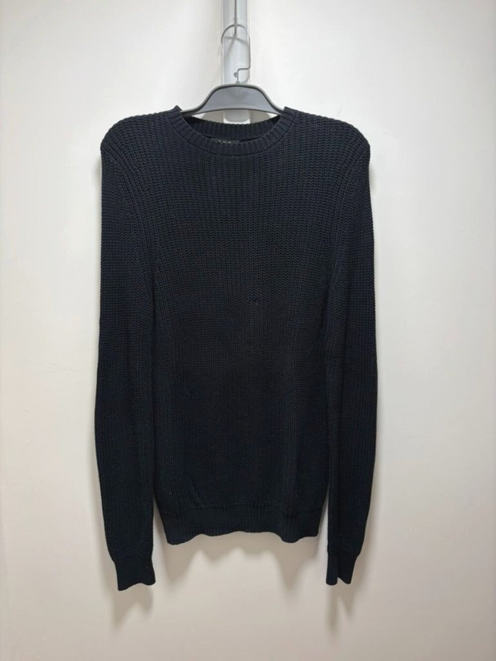 A.P.C. Rue Madame Paris Men’s Chunky Knit Sweater – Black – Medium – Cotton